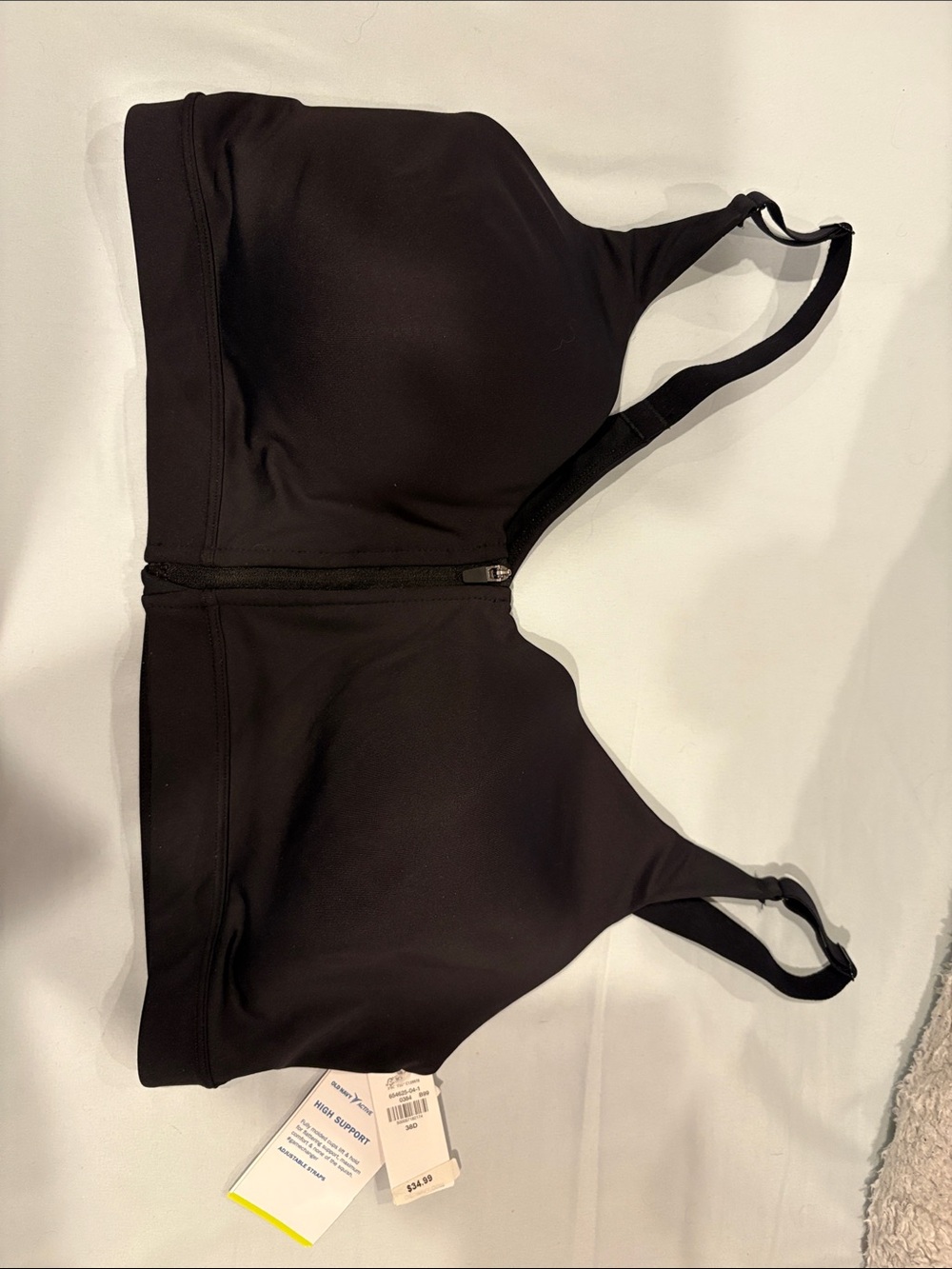 Old Navy Black Front-Zip Sports Bra